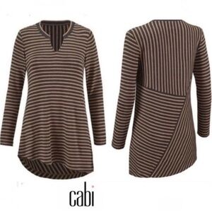 CAbi Slant Asymmetrical Tunic Tee‎ Stripe Jersey Knit Tunic Top S
